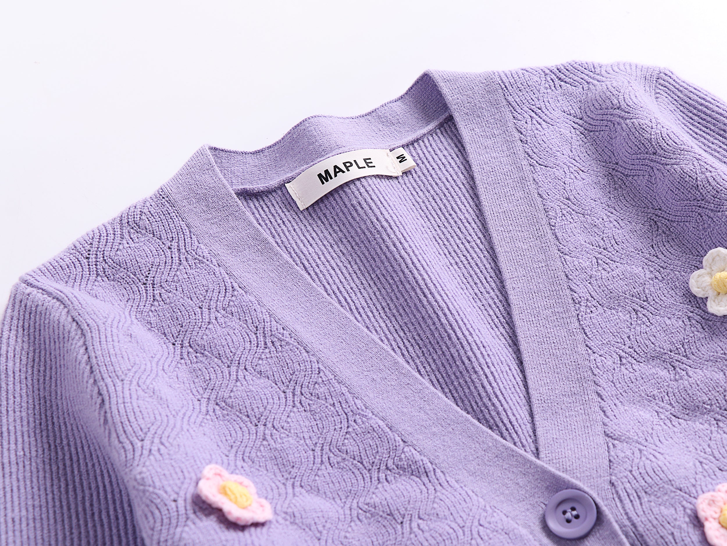 Cardigan en maille col en v violet | 3 SUISSES Cardigan en maille col en v violet | 3 SUISSES