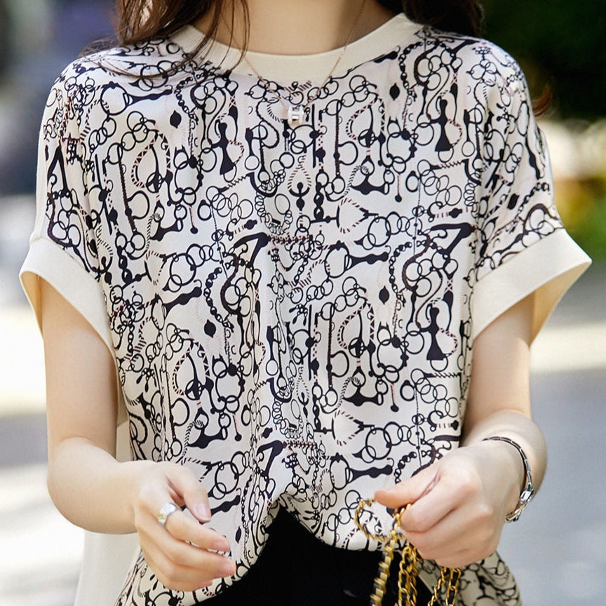 Women's Beige Shirt with Geometric pattern