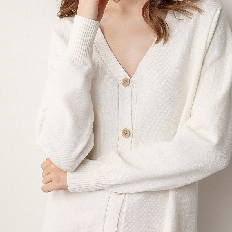 Women's Long Knitted Cardigan - Maple