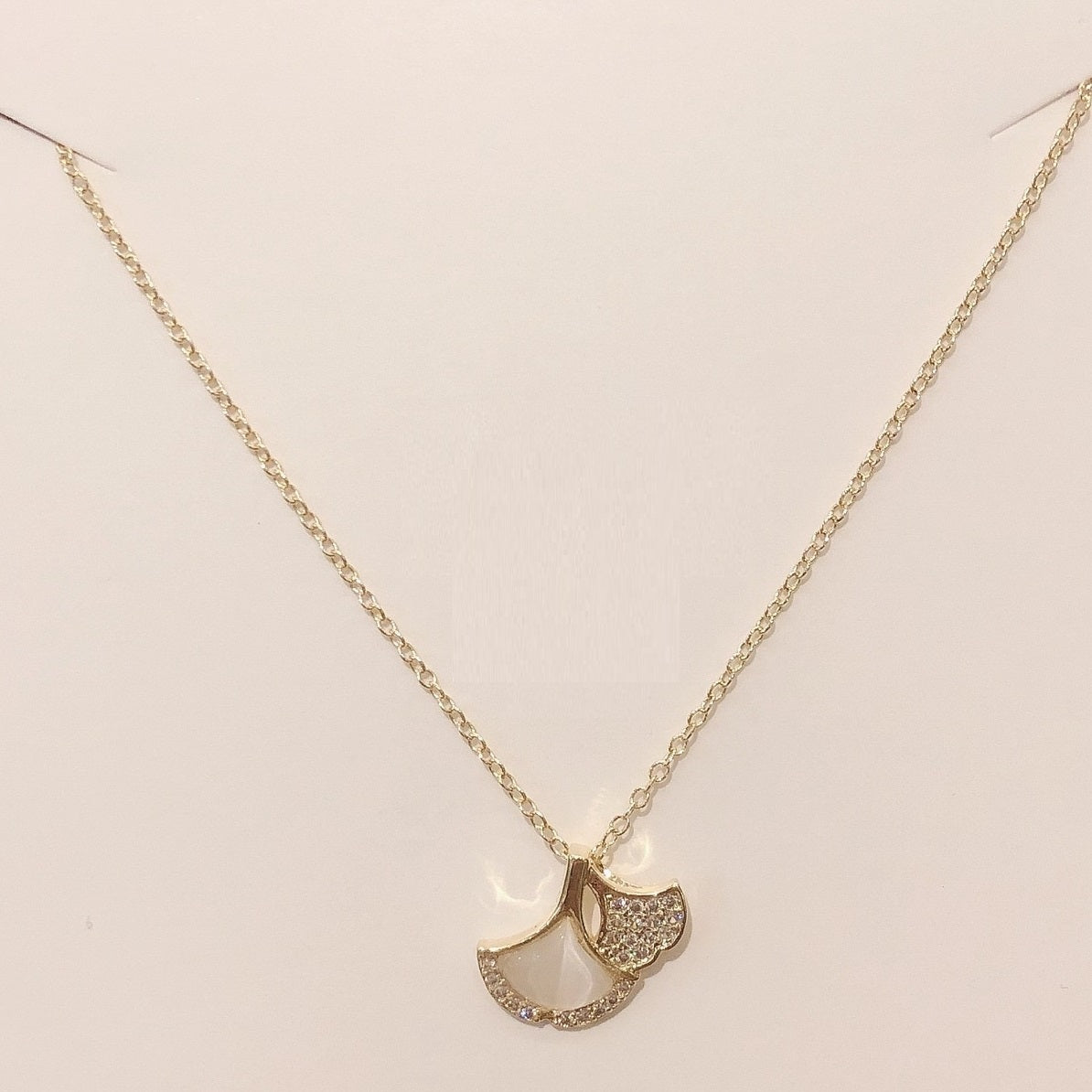 Gold Plated Ginkgo Leaf Shape Necklace