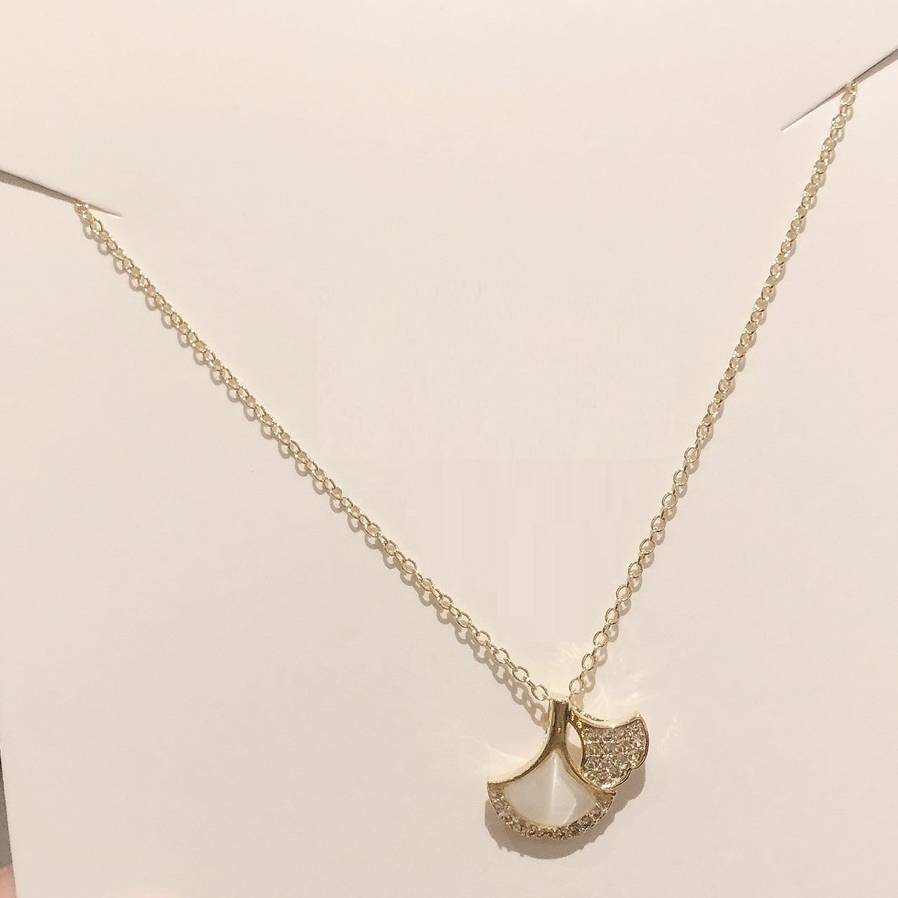 Gold Plated Ginkgo Leaf Shape Necklace