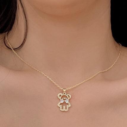 Gold Bear Shape Necklace - Maple